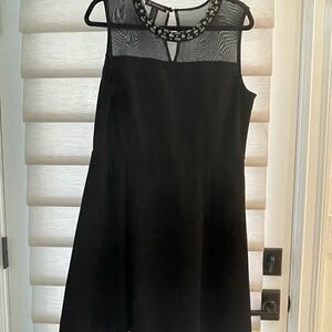 Black Inc dress with rhinestones around the collar